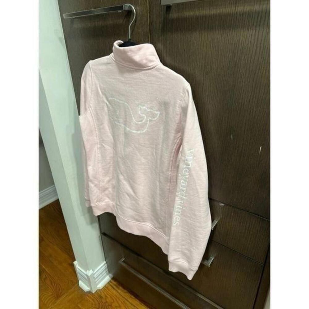 Vineyard Vines Women's Whale Graphic Contrast pink 1/4 zip pullover size‎ small